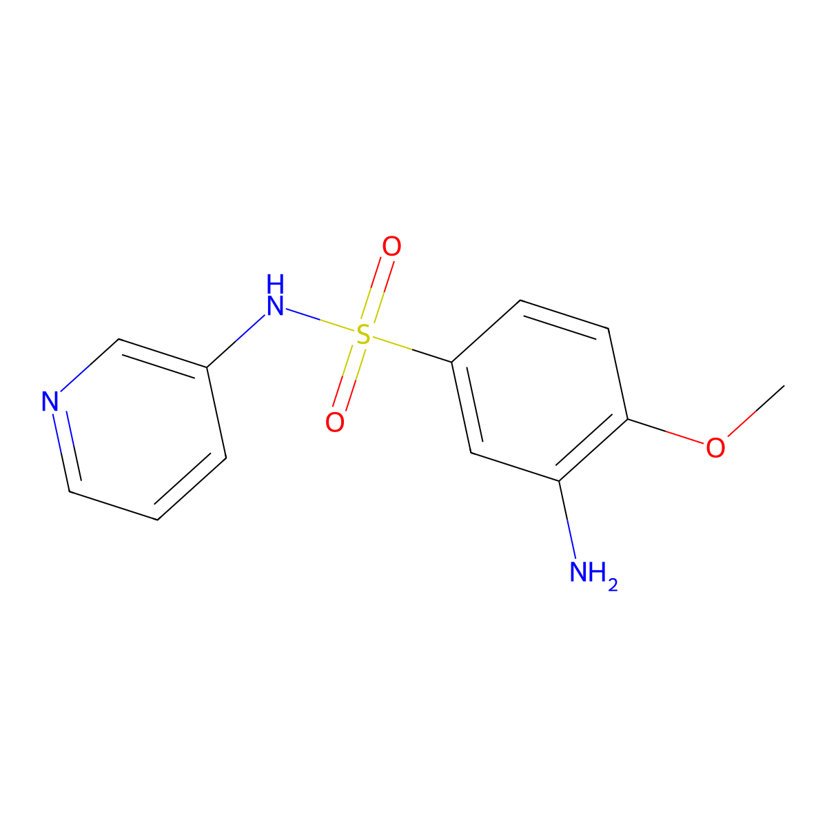3-amino-4-methoxy-N-(pyridin-3-yl)benzene-1-sulfonamide molecular structure, CAS 1041546-42-2