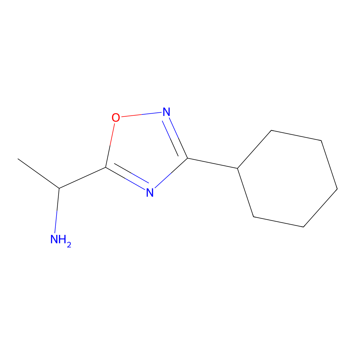 1-(3-Cyclohexyl-1,2,4-oxadiazol-5-yl)ethan-1-amine molecular structure, CAS 1041550-85-9