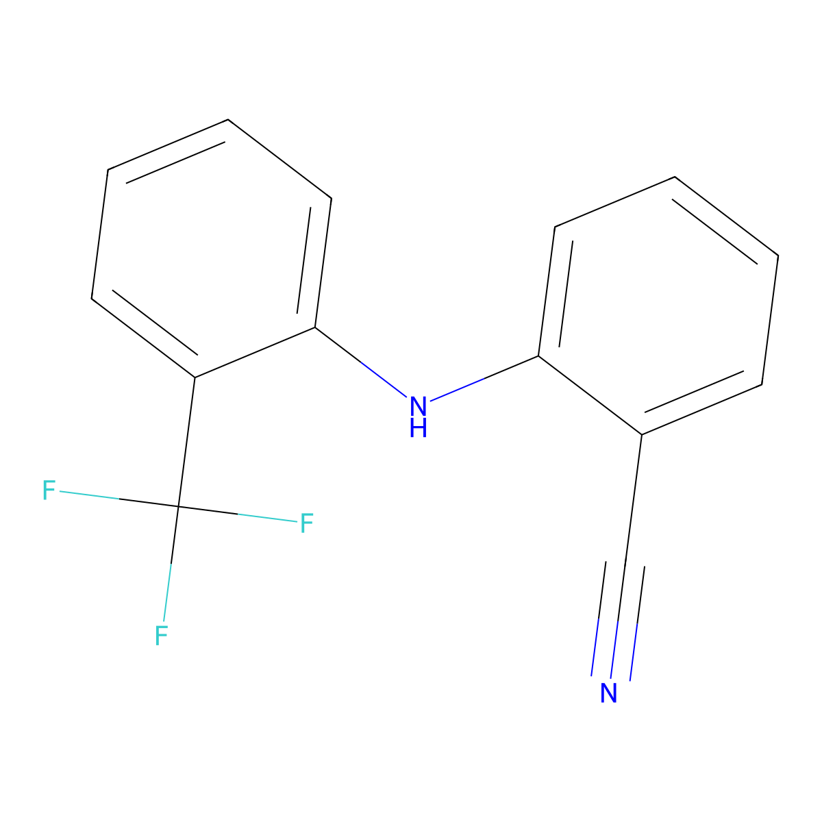2-{[2-(Trifluoromethyl)phenyl]amino}benzonitrile molecular structure, CAS 1041551-15-8