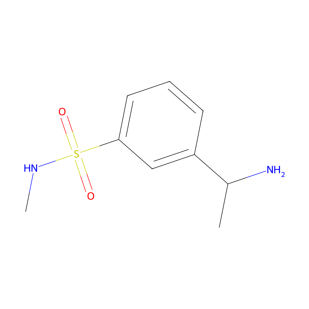 3-(1-aminoethyl)-N-methylbenzene-1-sulfonamide molecular structure, CAS 1041552-86-6