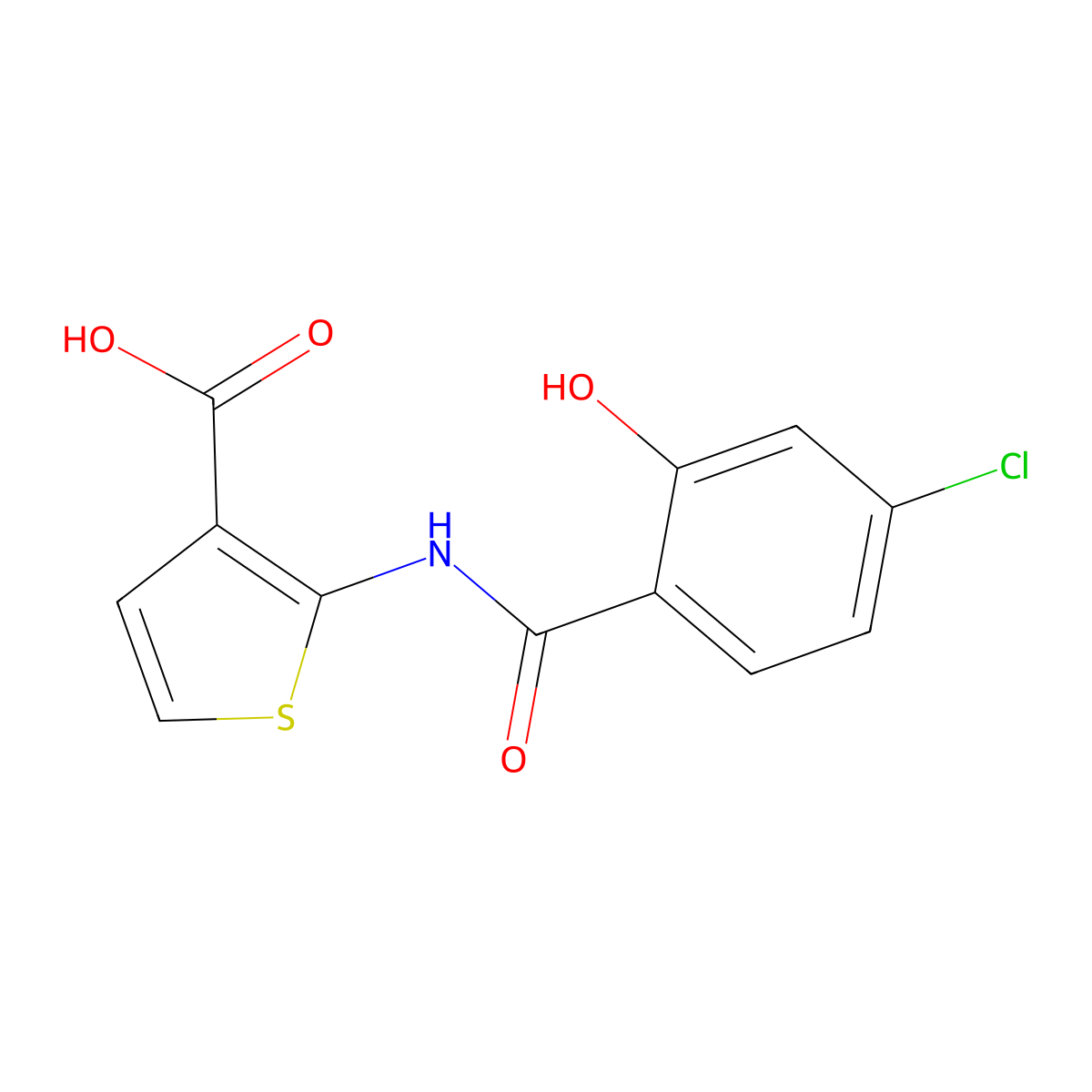 2-(4-Chloro-2-hydroxybenzamido)thiophene-3-carboxylic acid molecular structure, CAS 1041557-15-6