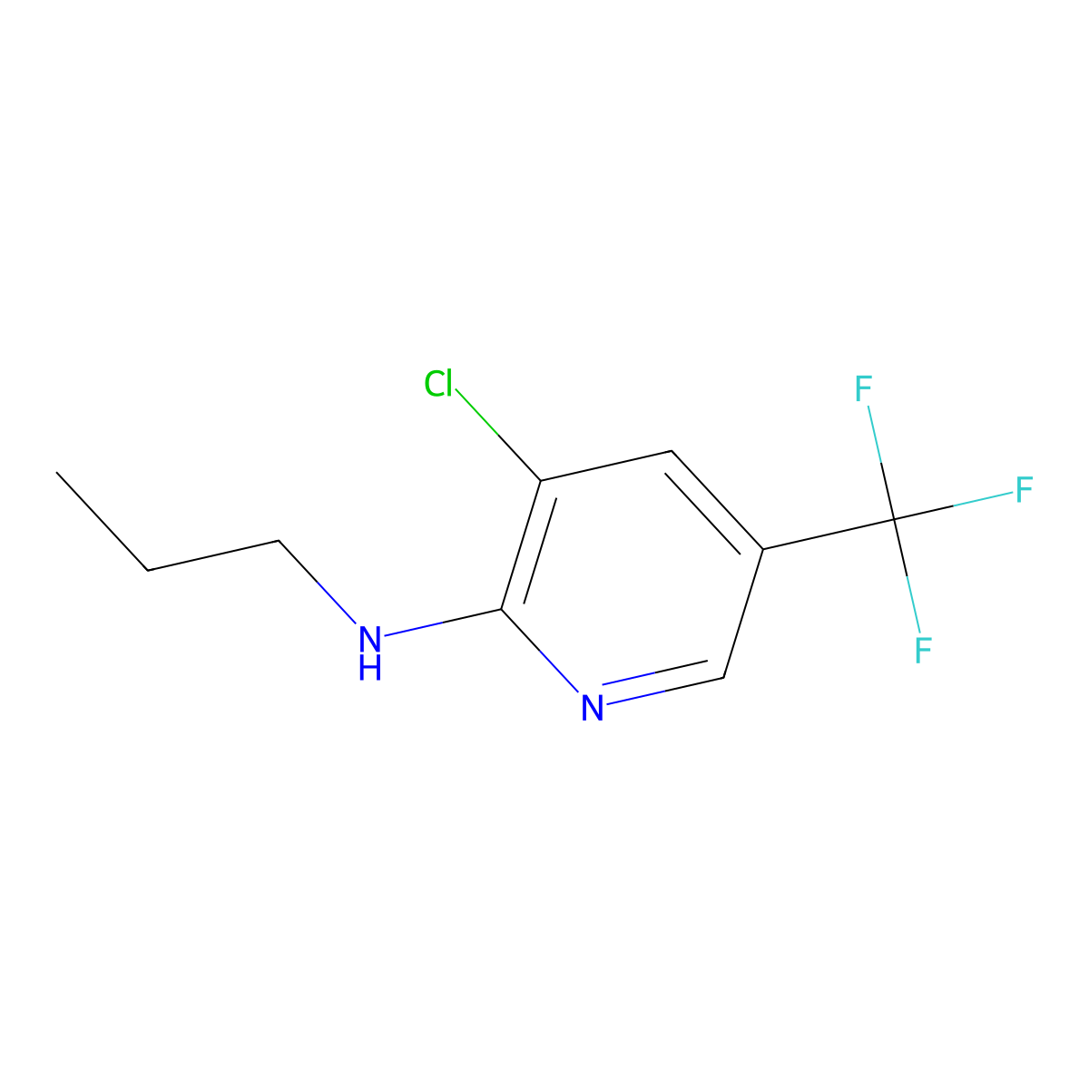 3-chloro-N-propyl-5-(trifluoromethyl)pyridin-2-amine molecular structure, CAS 1041557-60-1