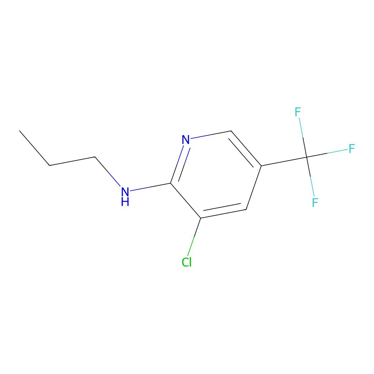 3-chloro-N-propyl-5-(trifluoromethyl)pyridin-2-amine molecular structure, CAS 1041557-60-1