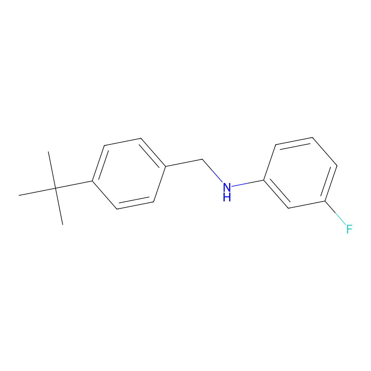 N-[(4-tert-butylphenyl)methyl]-3-fluoroaniline molecular structure, CAS 1041557-83-8