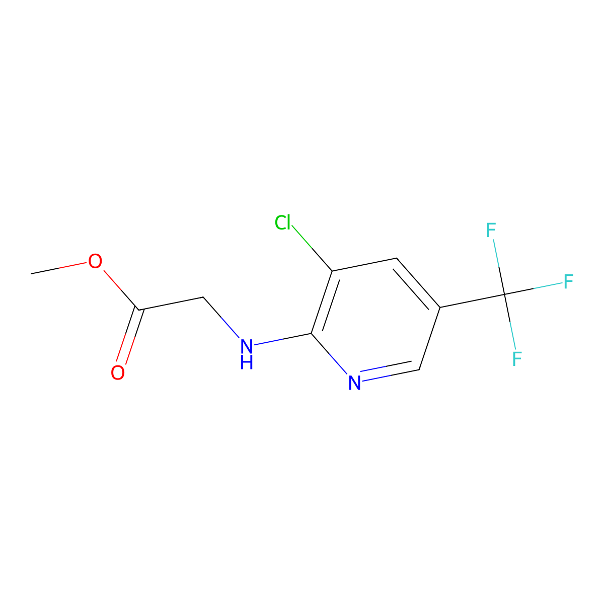 Methyl (3-chloro-5-(trifluoromethyl)pyridin-2-ylamino)acetate molecular structure, CAS 1041559-46-9