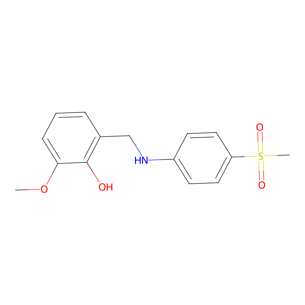 2-Methoxy-6-({[4-(methylsulfonyl)phenyl]amino}methyl)phenol molecular structure, CAS 1041559-71-0