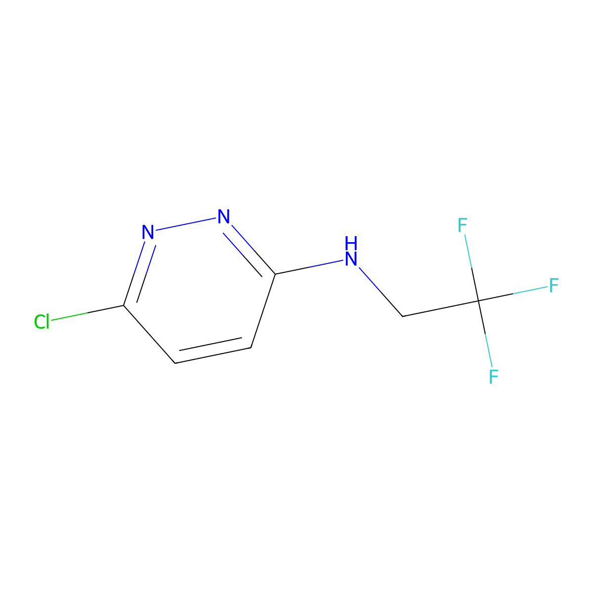 6-chloro-N-(2,2,2-trifluoroethyl)pyridazin-3-amine molecular structure, CAS 1041559-81-2
