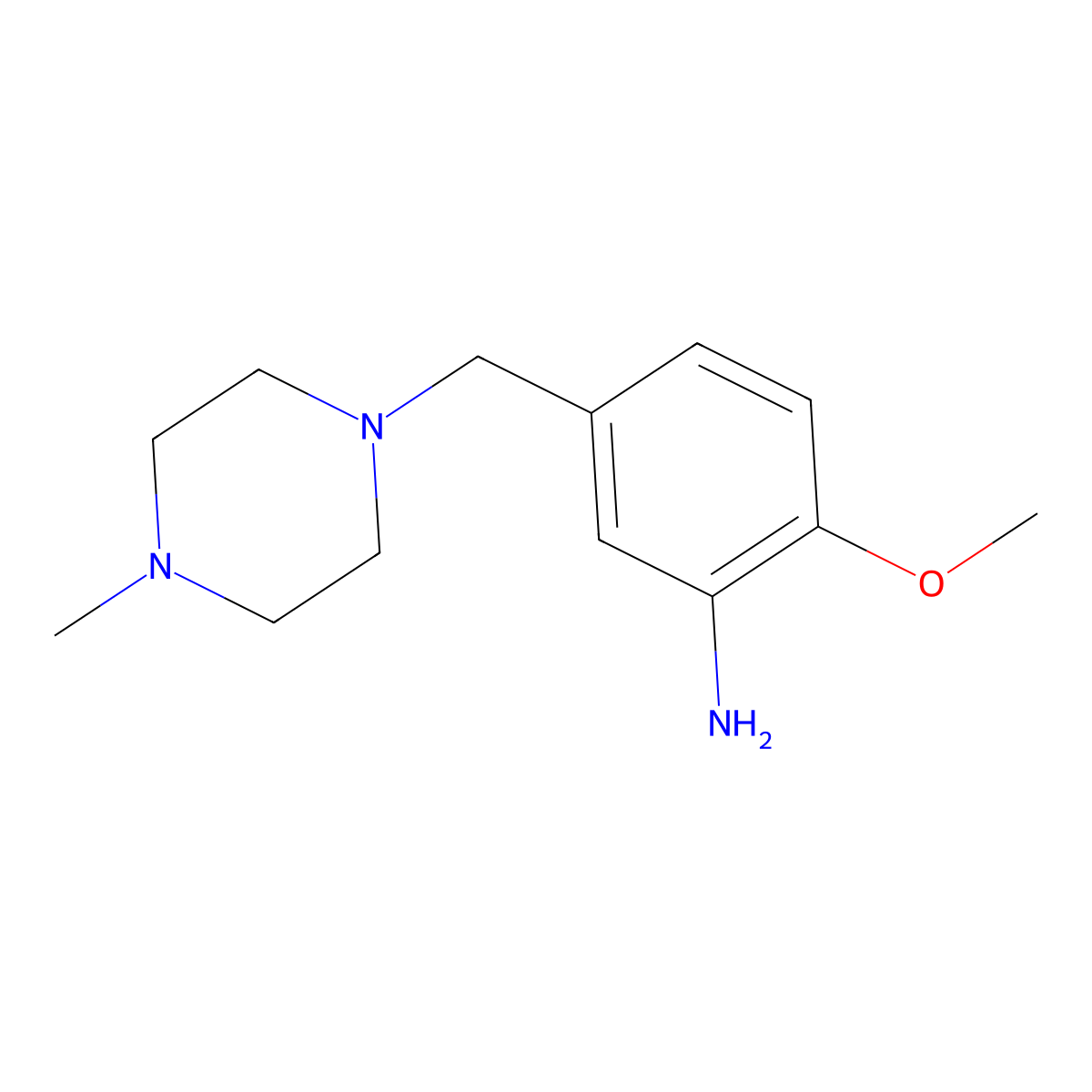 2-Methoxy-5-((4-methylpiperazin-1-yl)methyl)aniline molecular structure, CAS 1041561-44-7