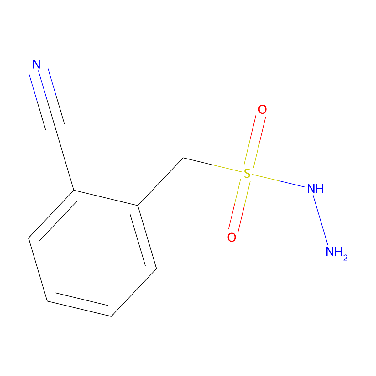 (2-Cyanophenyl)methanesulfonohydrazide molecular structure, CAS 1041564-42-4