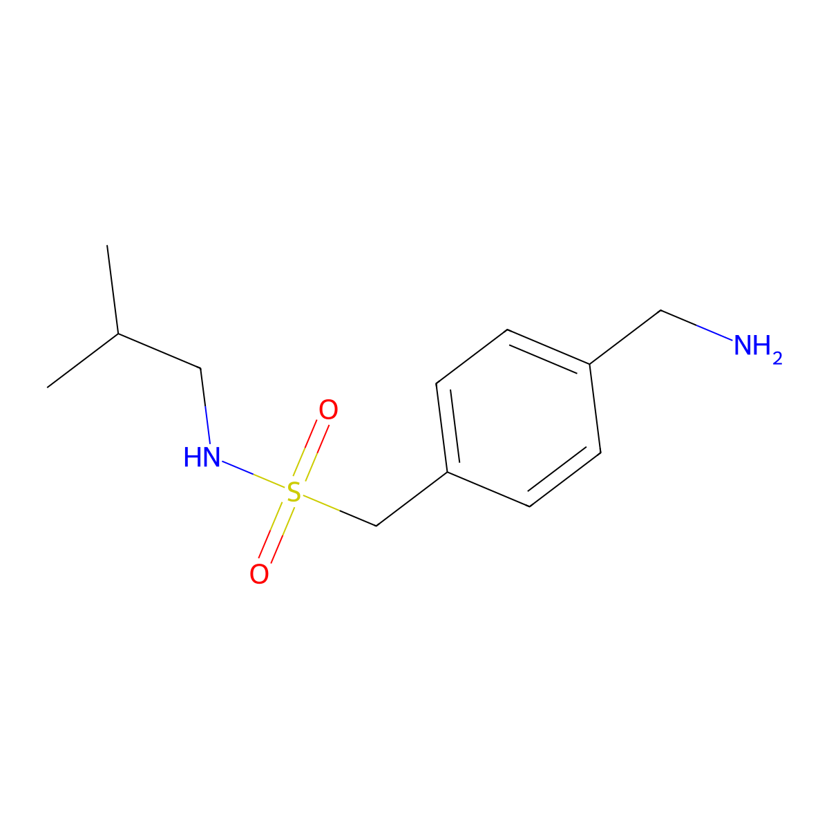 1-[4-(aminomethyl)phenyl]-N-(2-methylpropyl)methanesulfonamide molecular structure, CAS 1041566-62-4