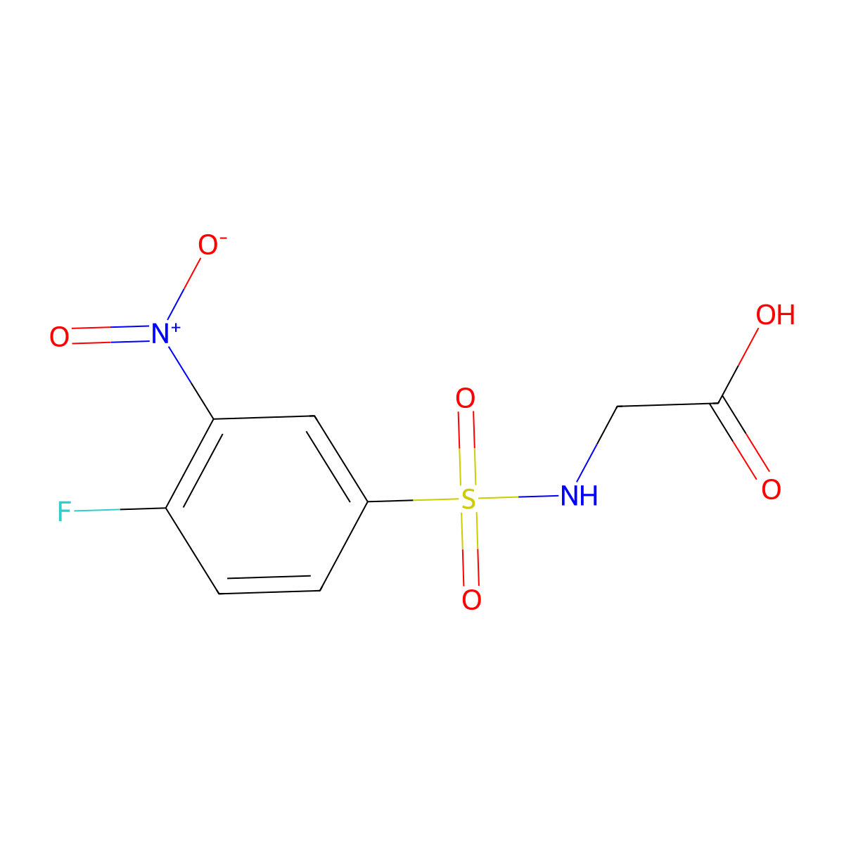 2-(4-Fluoro-3-nitrophenylsulfonamido)acetic acid molecular structure, CAS 1041573-13-0