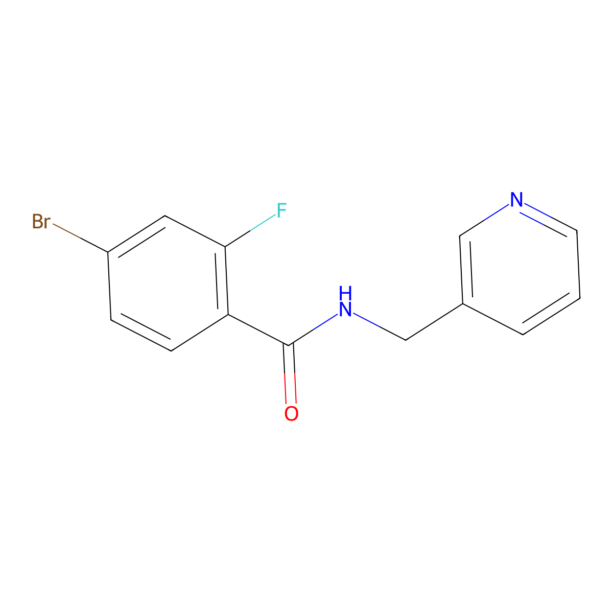 4-bromo-2-fluoro-N-(pyridin-3-ylmethyl)benzamide molecular structure, CAS 1041573-62-9