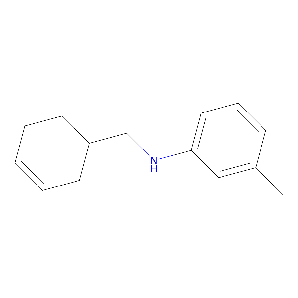 N-(cyclohex-3-en-1-ylmethyl)-3-methylaniline molecular structure, CAS 1041573-86-7