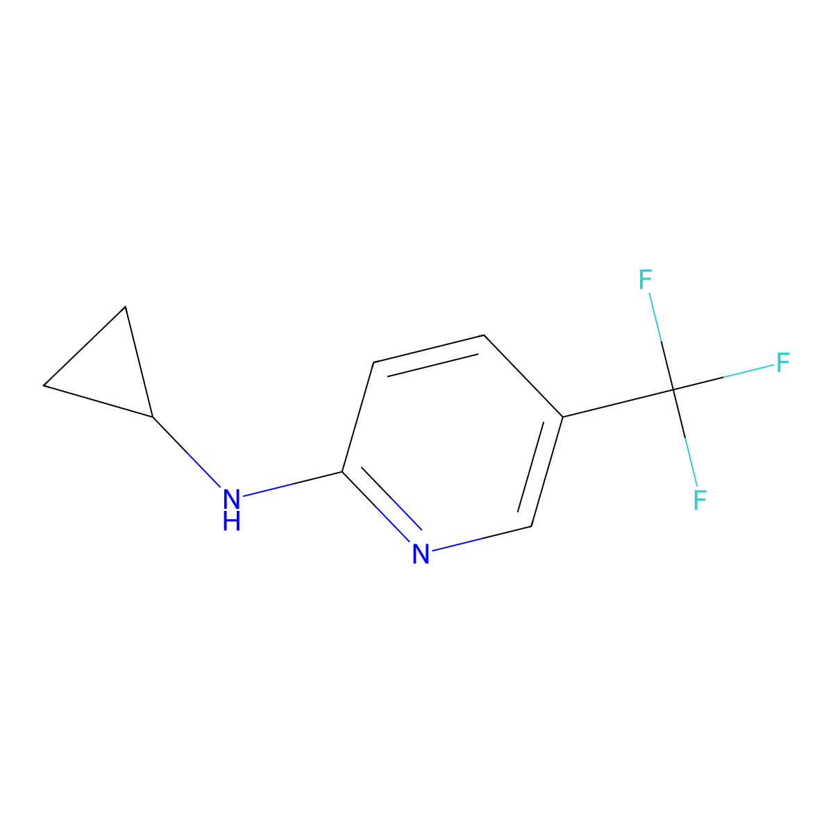 N-cyclopropyl-5-(trifluoromethyl)pyridin-2-amine molecular structure, CAS 1041574-02-0