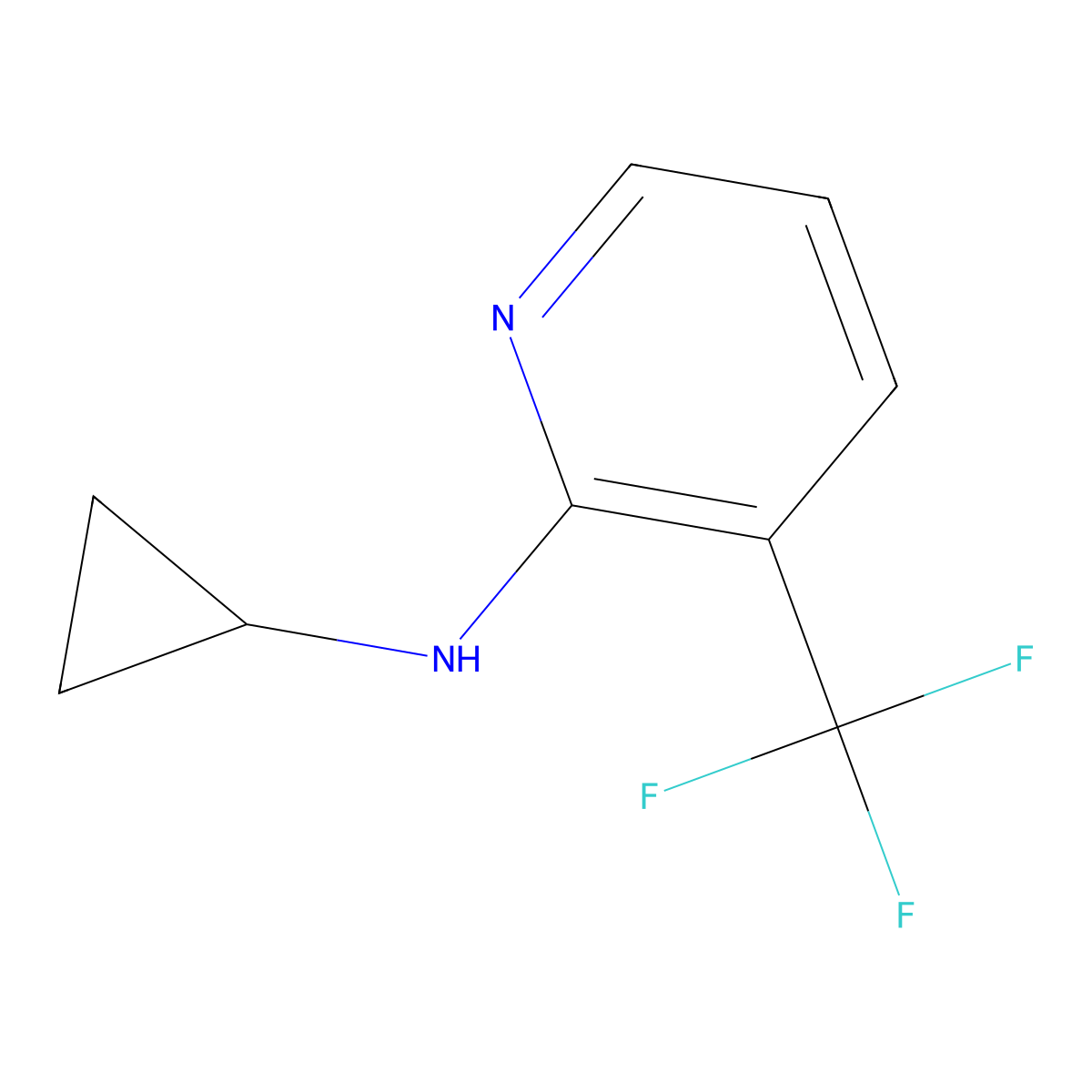 N-cyclopropyl-3-(trifluoromethyl)pyridin-2-amine molecular structure, CAS 1041576-48-0