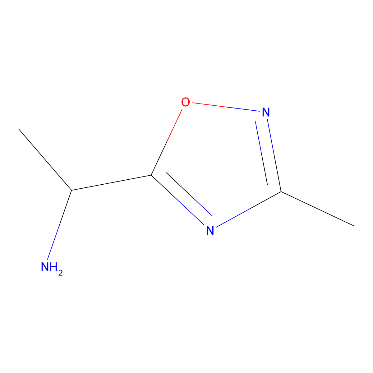 1-(3-Methyl-1,2,4-oxadiazol-5-yl)ethanamine molecular structure, CAS 1041578-67-9