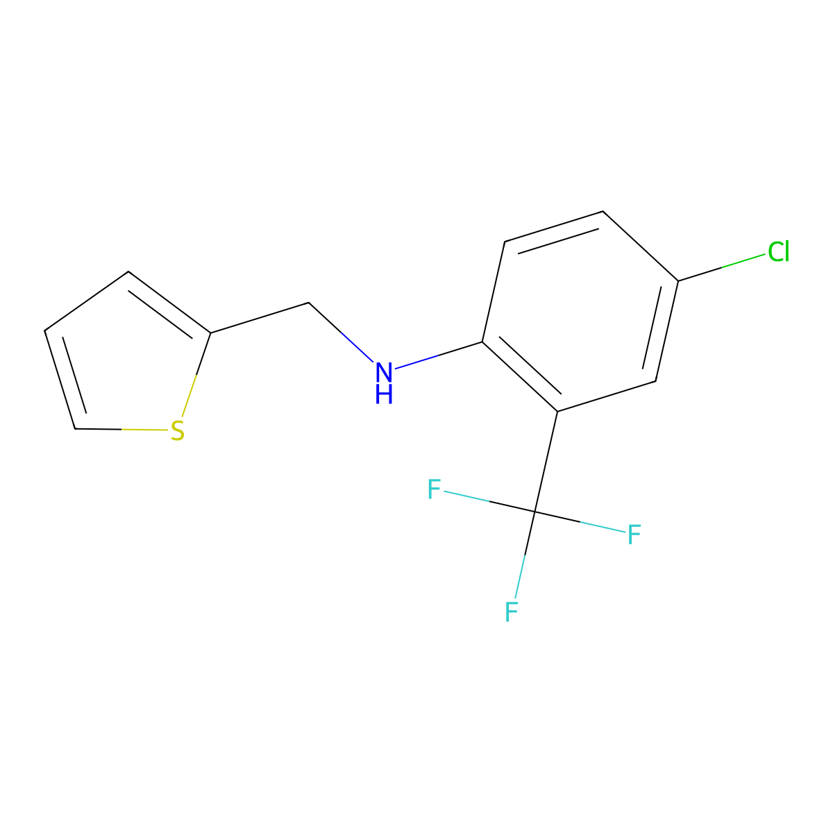 N-[4-Chloro-2-(trifluoromethyl)phenyl]-2-thiophenemethanamine molecular structure, CAS 1041578-68-0