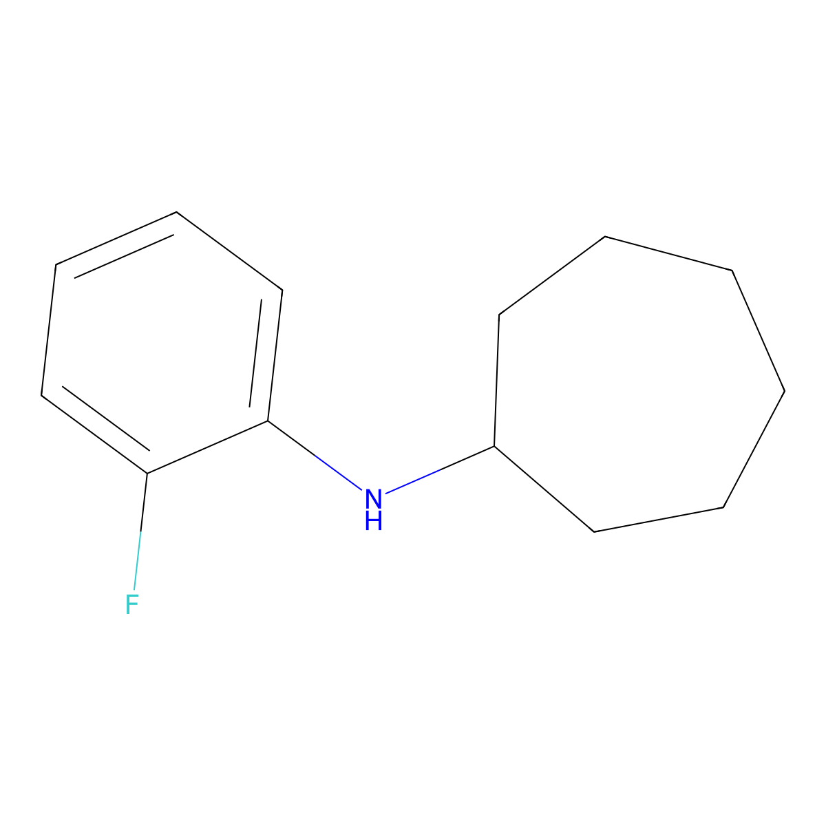 N-(2-fluorophenyl)cycloheptanamine molecular structure, CAS 1041586-99-5
