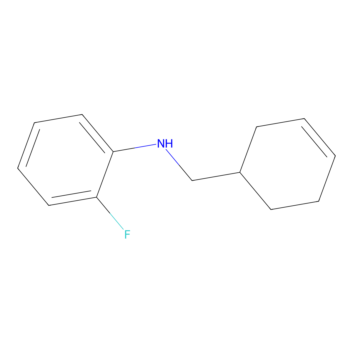 N-(cyclohex-3-en-1-ylmethyl)-2-fluoroaniline molecular structure, CAS 1041587-60-3