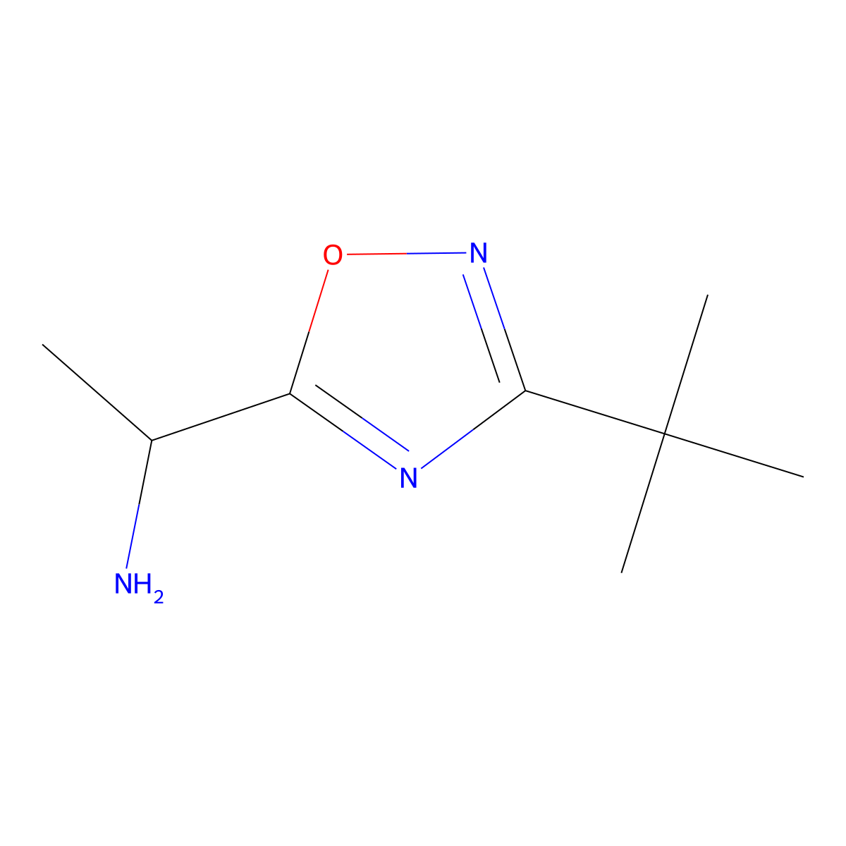1-(3-Tert-butyl-1,2,4-oxadiazol-5-yl)ethan-1-amine molecular structure, CAS 1041587-73-8