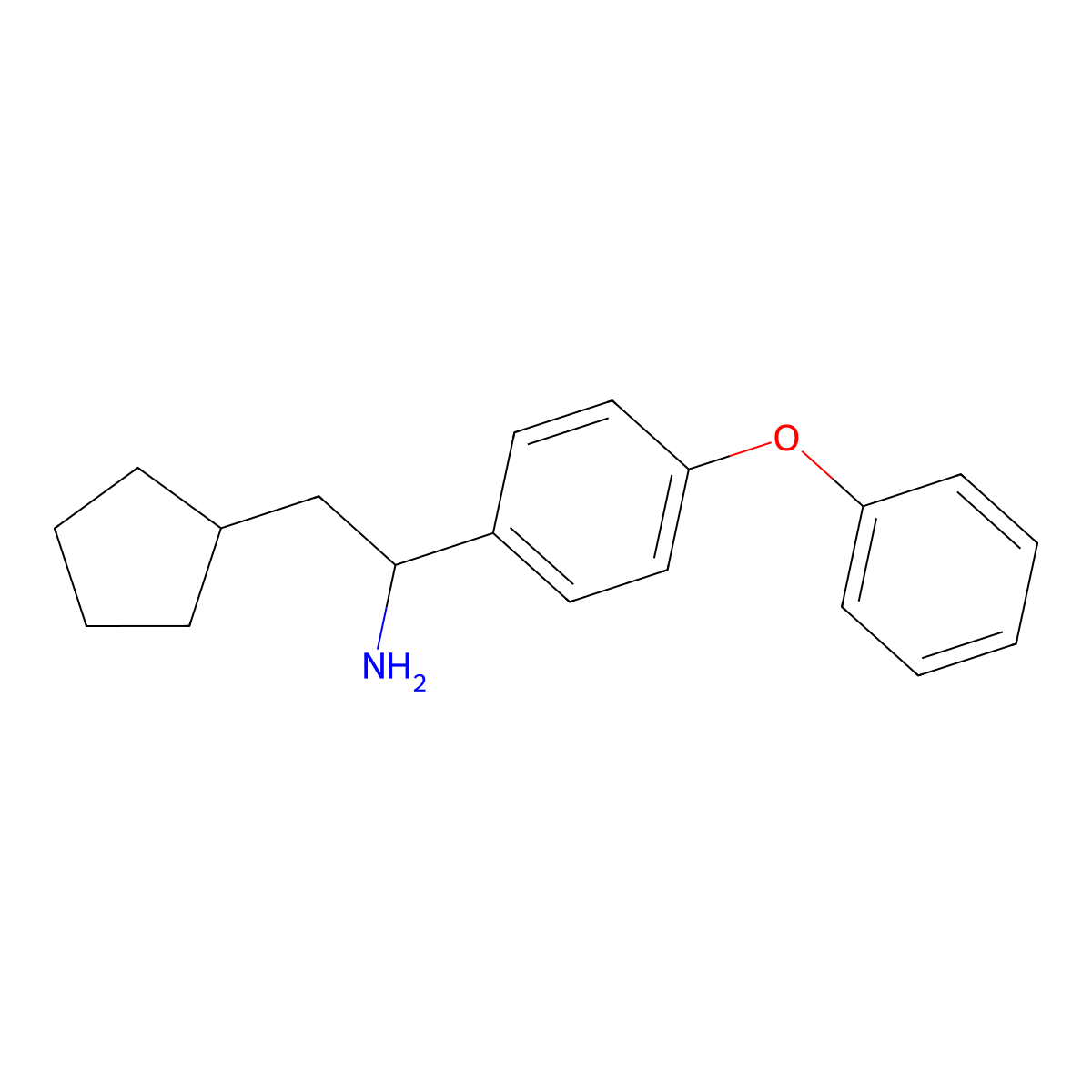 2-Cyclopentyl-1-(4-phenoxyphenyl)ethan-1-amine molecular structure, CAS 1041587-85-2