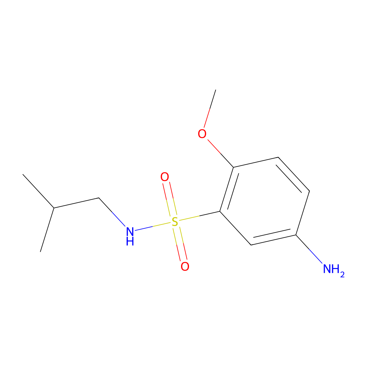 5-Amino-n-isobutyl-2-methoxybenzenesulfonamide molecular structure, CAS 1041589-11-0