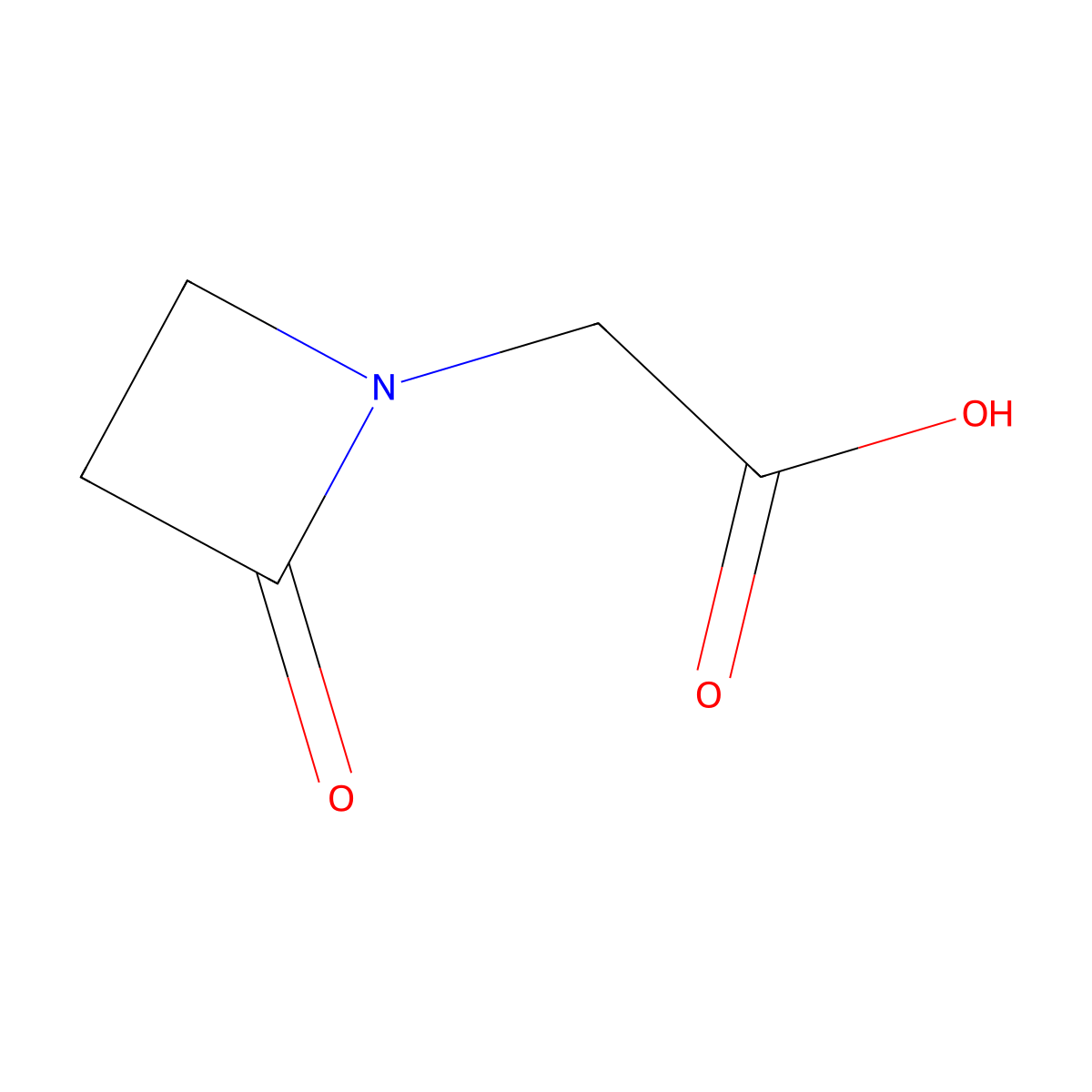 2-(2-Oxoazetidin-1-yl)acetic acid molecular structure, CAS 104159-58-2