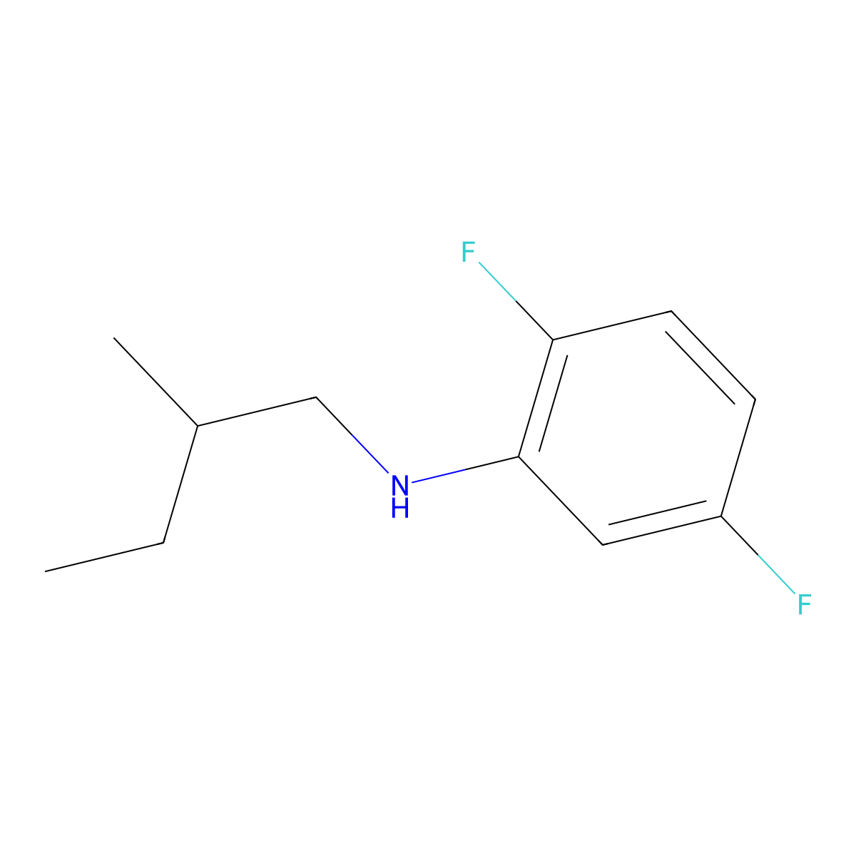 2,5-difluoro-N-(2-methylbutyl)aniline molecular structure, CAS 1041590-51-5