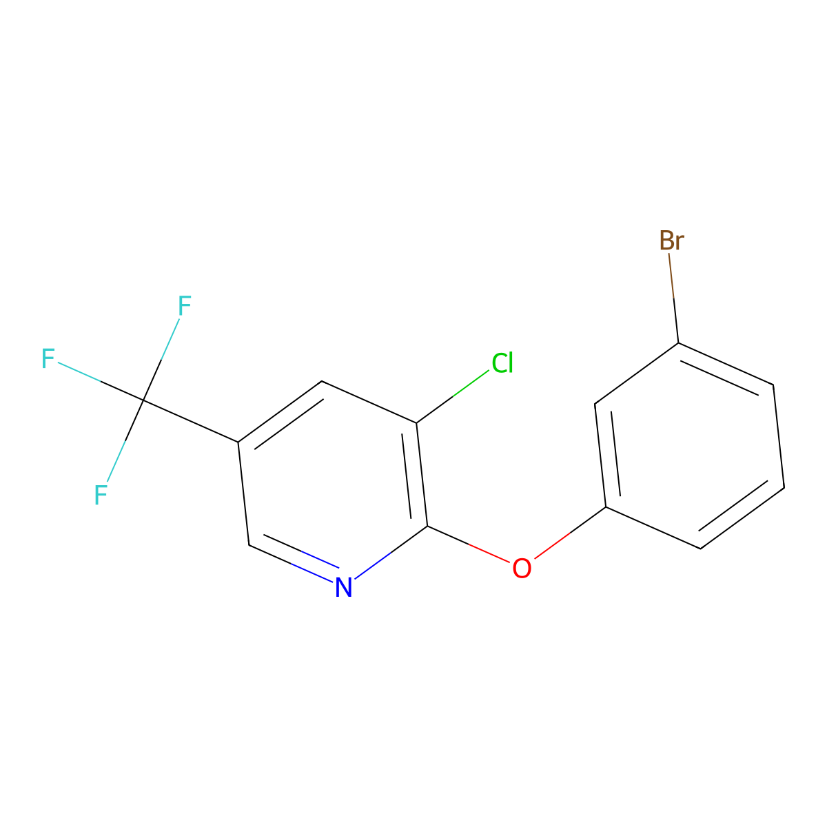2-(3-Bromophenoxy)-3-chloro-5-(trifluoromethyl)pyridine molecular structure, CAS 1041591-08-5