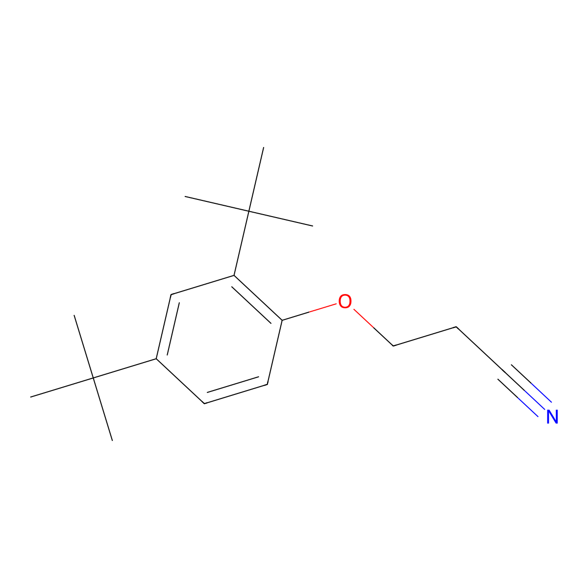 3-(2,4-Di-tert-butylphenoxy)propanenitrile molecular structure, CAS 1041594-75-5