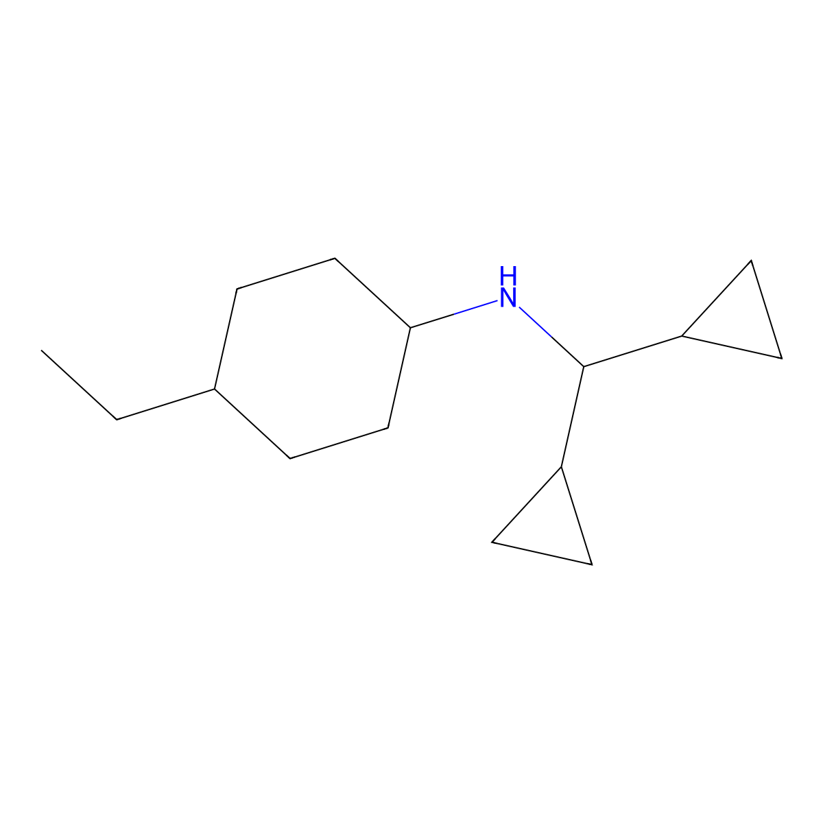 N-(dicyclopropylmethyl)-4-ethylcyclohexan-1-amine molecular structure, CAS 1041596-54-6