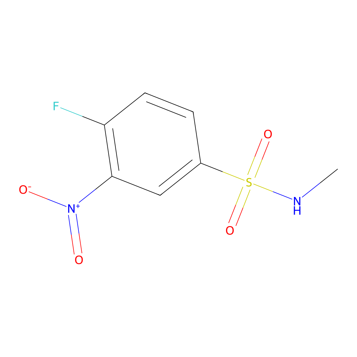 4-fluoro-N-methyl-3-nitrobenzenesulfonamide molecular structure, CAS 1041598-53-1