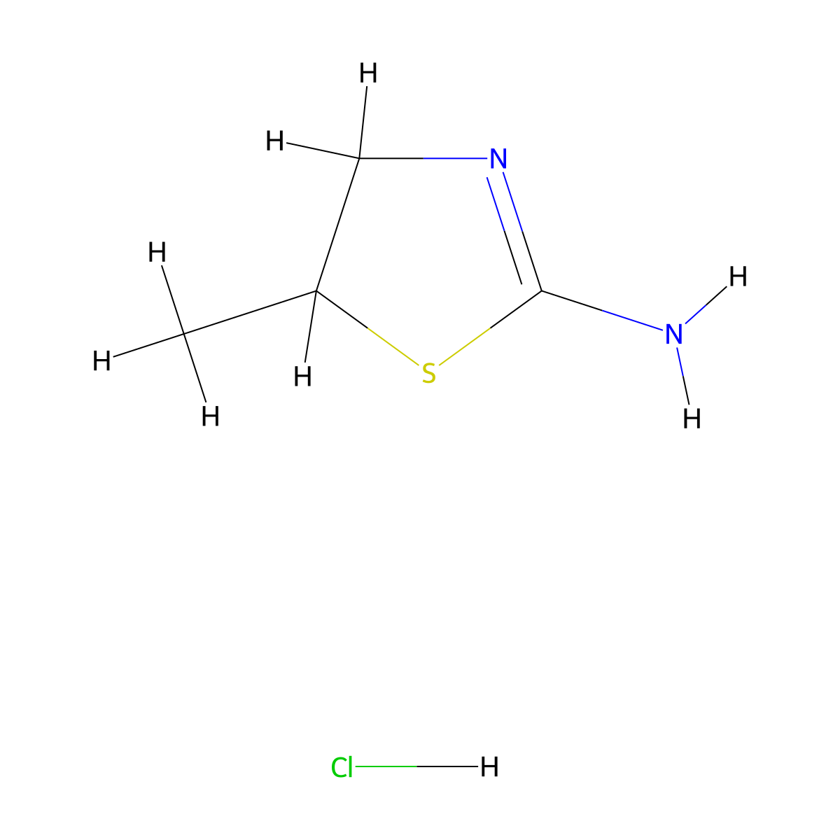 5-Methyl-4,5-dihydro-1,3-thiazol-2-amine hydrochloride molecular structure, CAS 10416-82-7