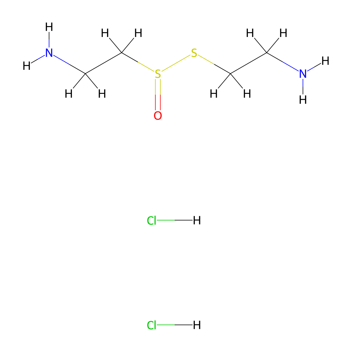 2-[(2-Aminoethanesulfinyl)sulfanyl]ethan-1-amine dihydrochloride molecular structure, CAS 10416-85-0