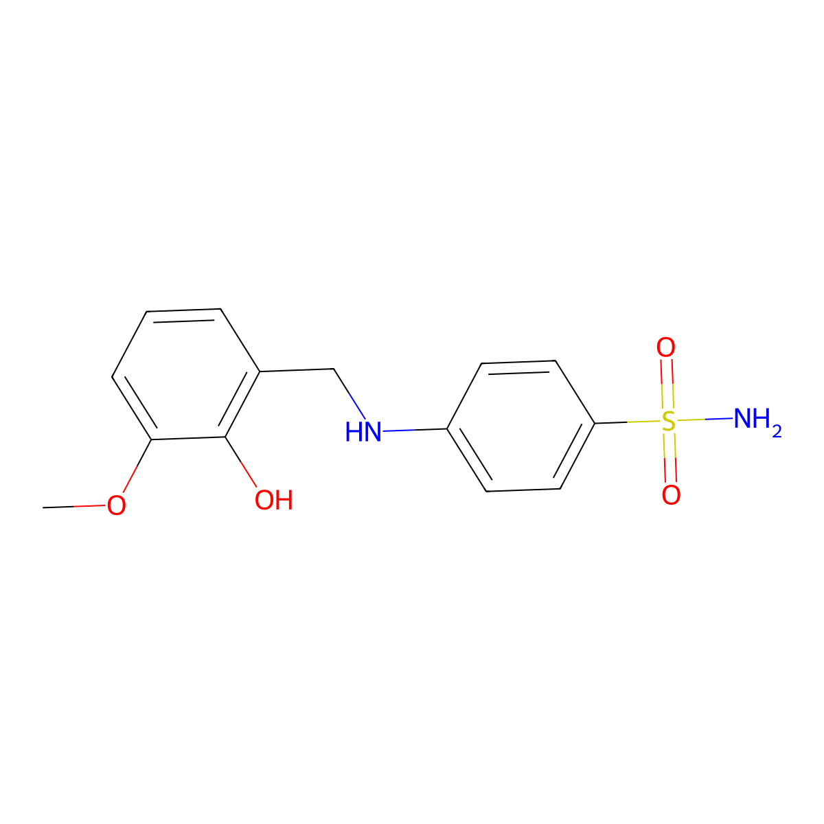 4-[(2-Hydroxy-3-methoxybenzyl)amino]benzenesulfonamide molecular structure, CAS 1041600-42-3