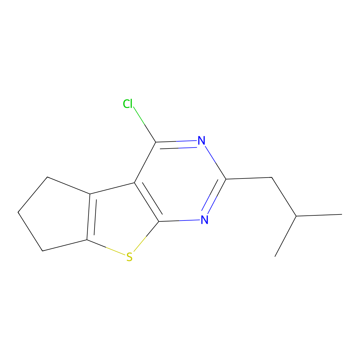 4-Chloro-2-isobutyl-6,7-dihydro-5h-cyclopenta[4,5]thieno[2,3-d]pyrimidine molecular structure, CAS 1041602-25-8