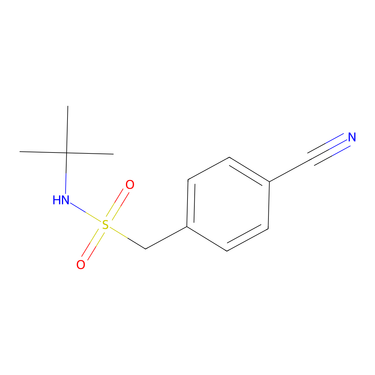 N-tert-butyl-1-(4-cyanophenyl)methanesulfonamide molecular structure, CAS 1041602-66-7