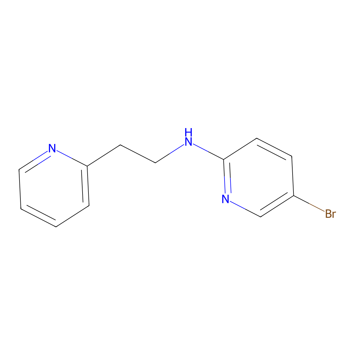 5-bromo-N-[2-(pyridin-2-yl)ethyl]pyridin-2-amine molecular structure, CAS 1041604-47-0