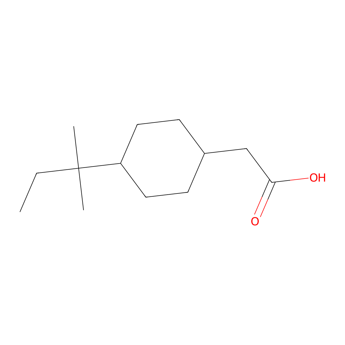 2-[4-(2-Methylbutan-2-yl)cyclohexyl]acetic acid molecular structure, CAS 1041608-95-0