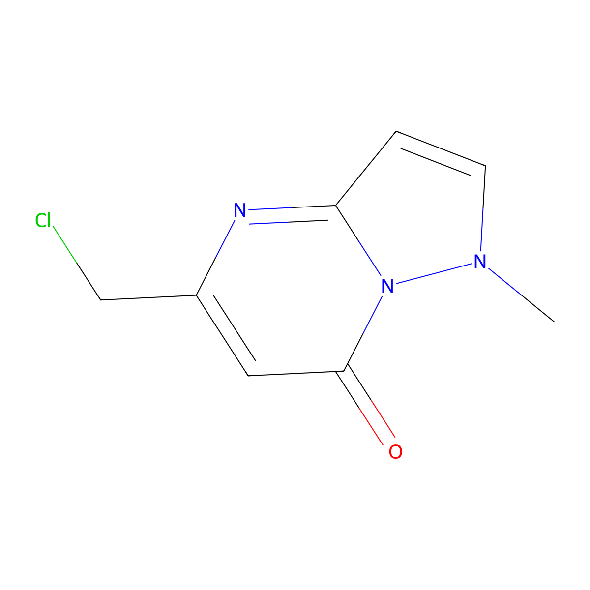 5-(chloromethyl)-1-methylpyrazolo[1,5-a]pyrimidin-7(1H)-one molecular structure, CAS 104164-03-6