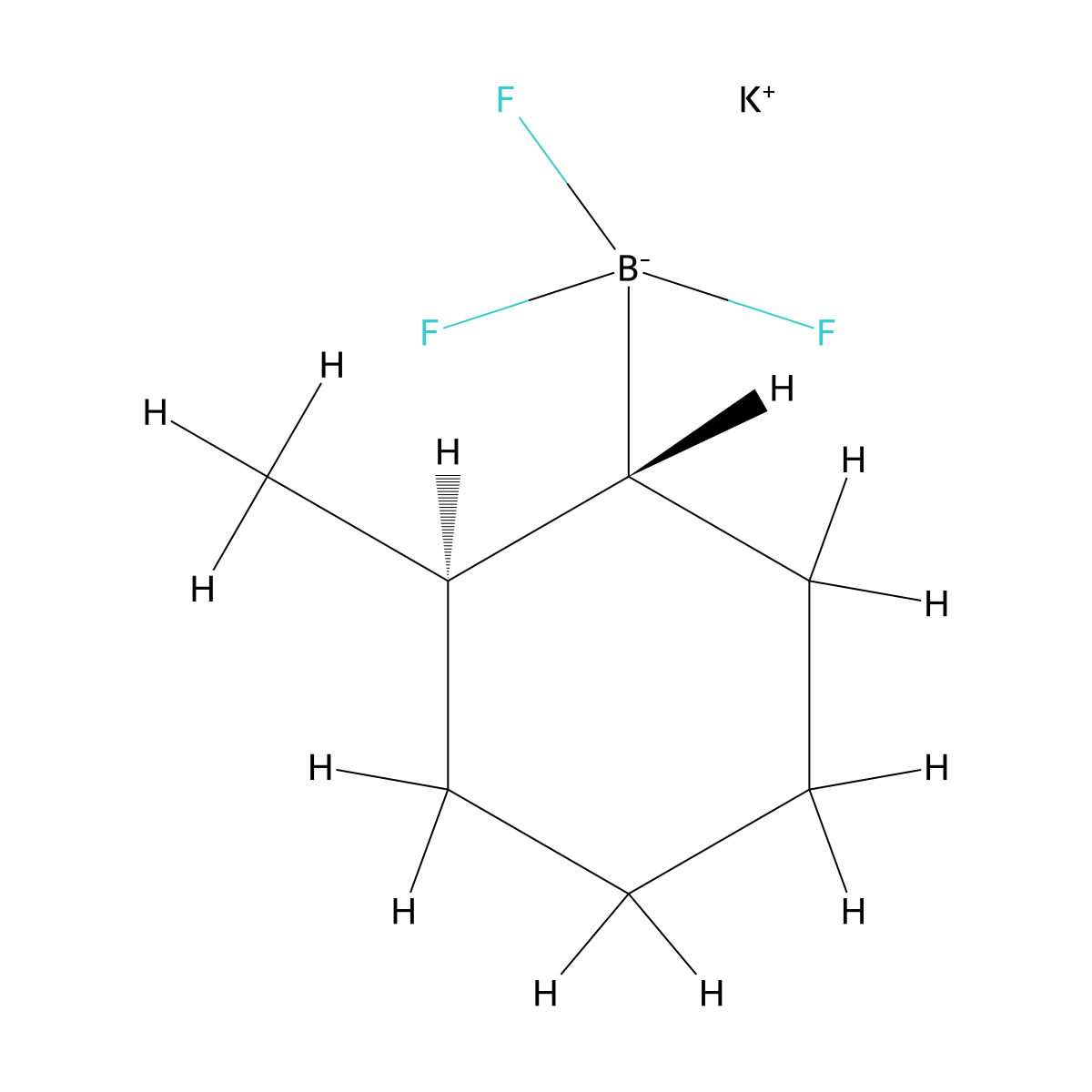 Potassium trans-2-methylcyclohexyltrifluoroborate molecular structure, CAS 1041642-14-1
