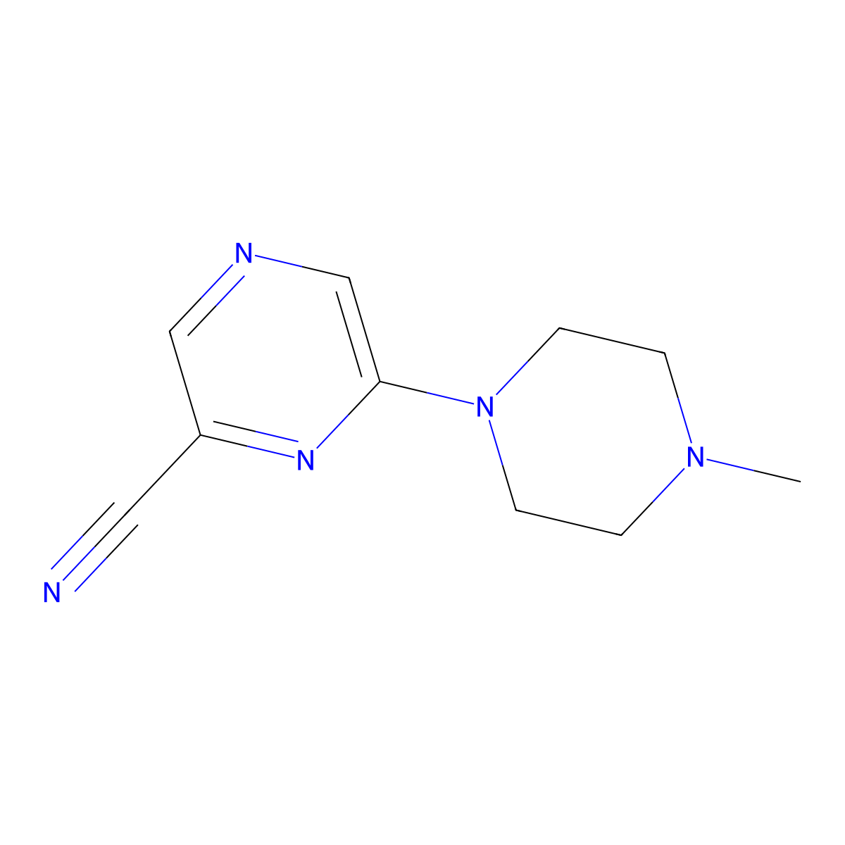 6-(4-Methylpiperazin-1-yl)pyrazine-2-carbonitrile molecular structure, CAS 104169-57-5