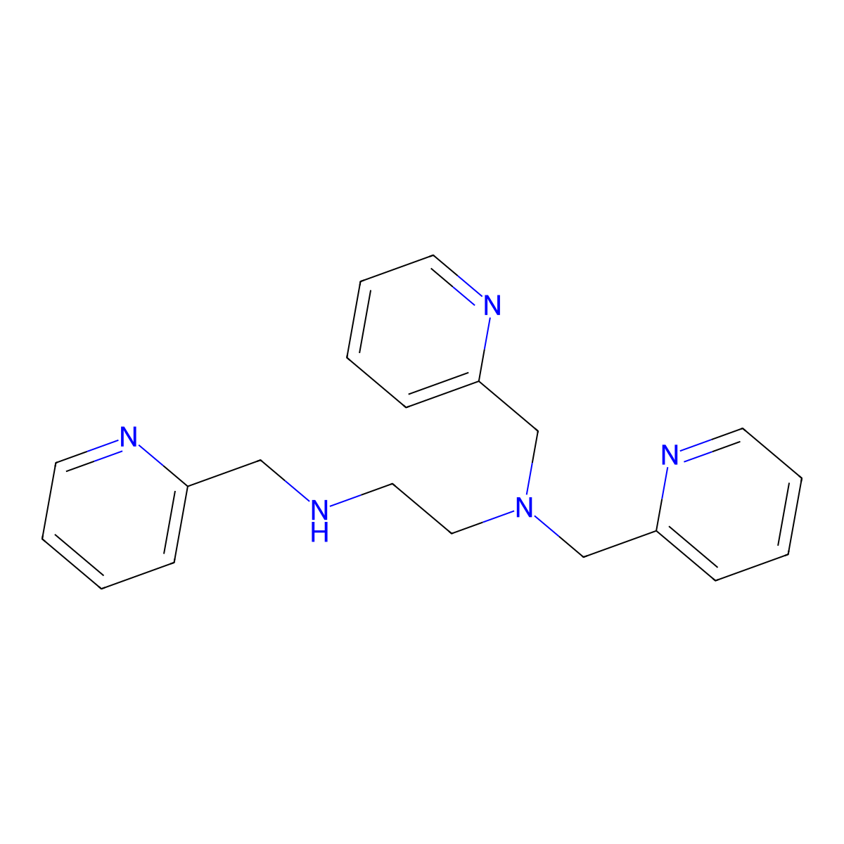 N1,N1,N2-Tris(pyridin-2-ylmethyl)ethane-1,2-diamine molecular structure, CAS 104170-15-2