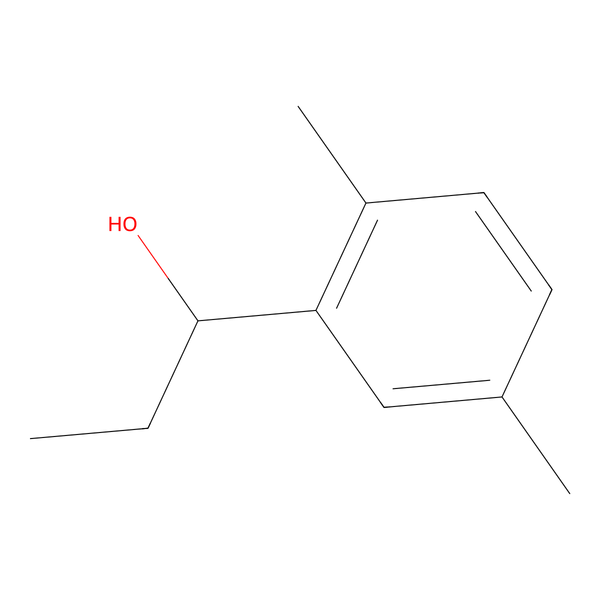 alpha-Ethyl-2,5-dimethylbenzenemethanol molecular structure, CAS 104174-12-1