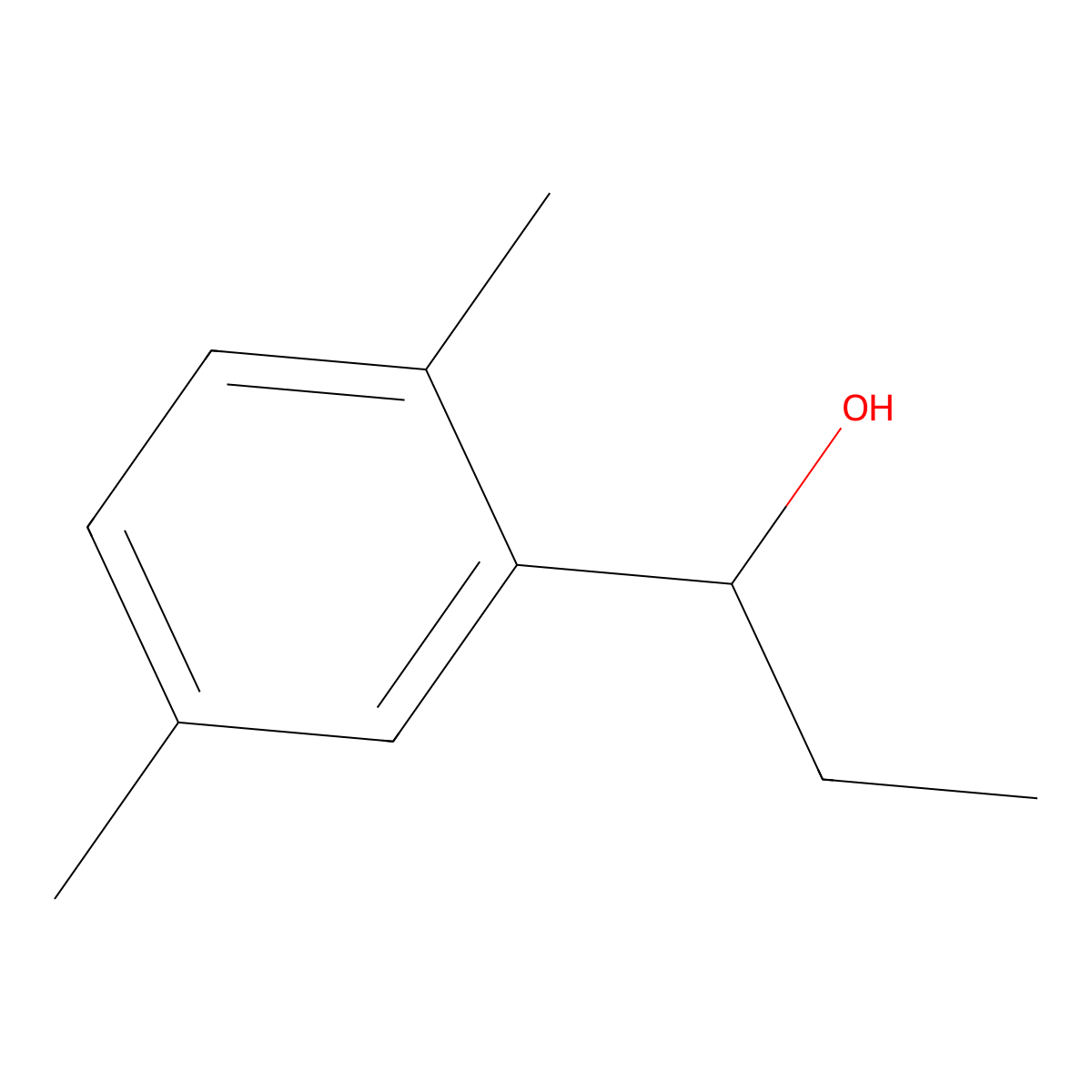 alpha-Ethyl-2,5-dimethylbenzenemethanol molecular structure, CAS 104174-12-1