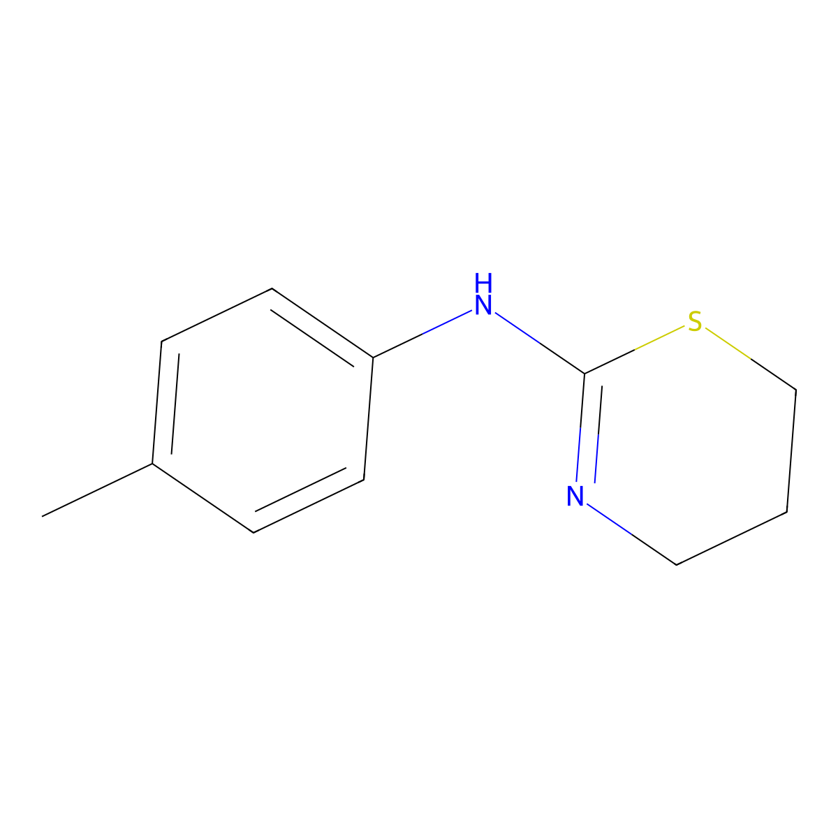 (5,6-Dihydro-4H-[1,3]thiazin-2-yl)-p-tolyl-amine molecular structure, CAS 104174-23-4