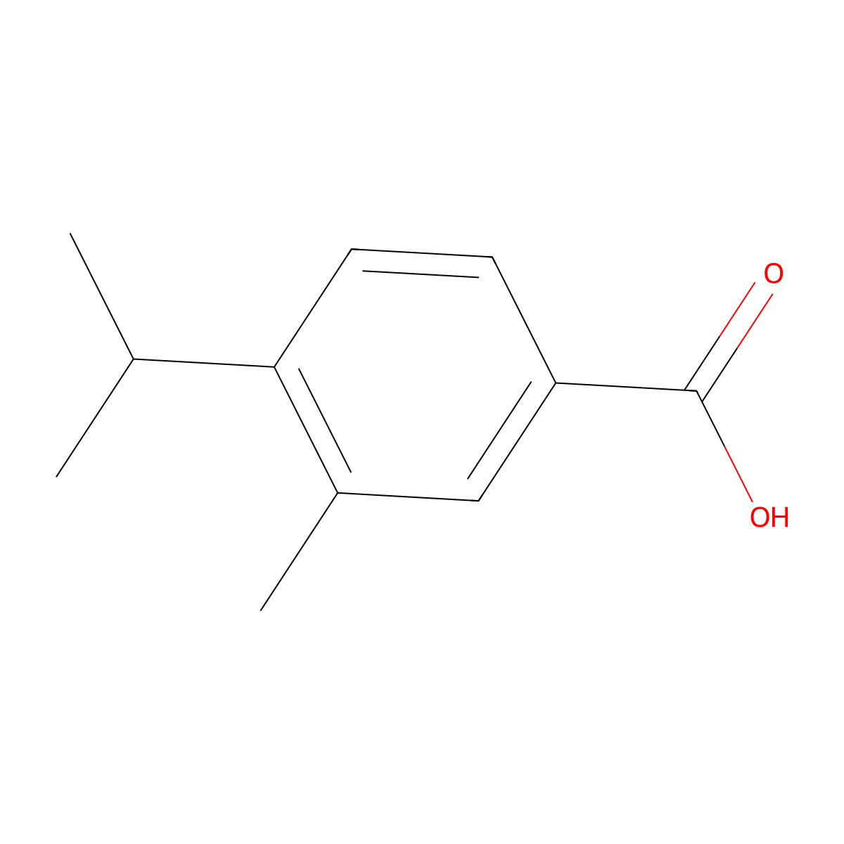 3-Methyl-4-(propan-2-yl)benzoic acid molecular structure, CAS 104175-29-3