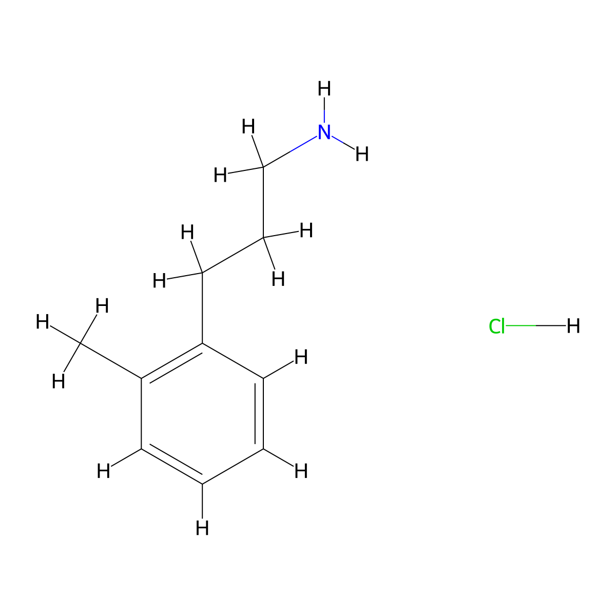 3-(2-Methylphenyl)propan-1-amine hydrochloride molecular structure, CAS 104175-61-3