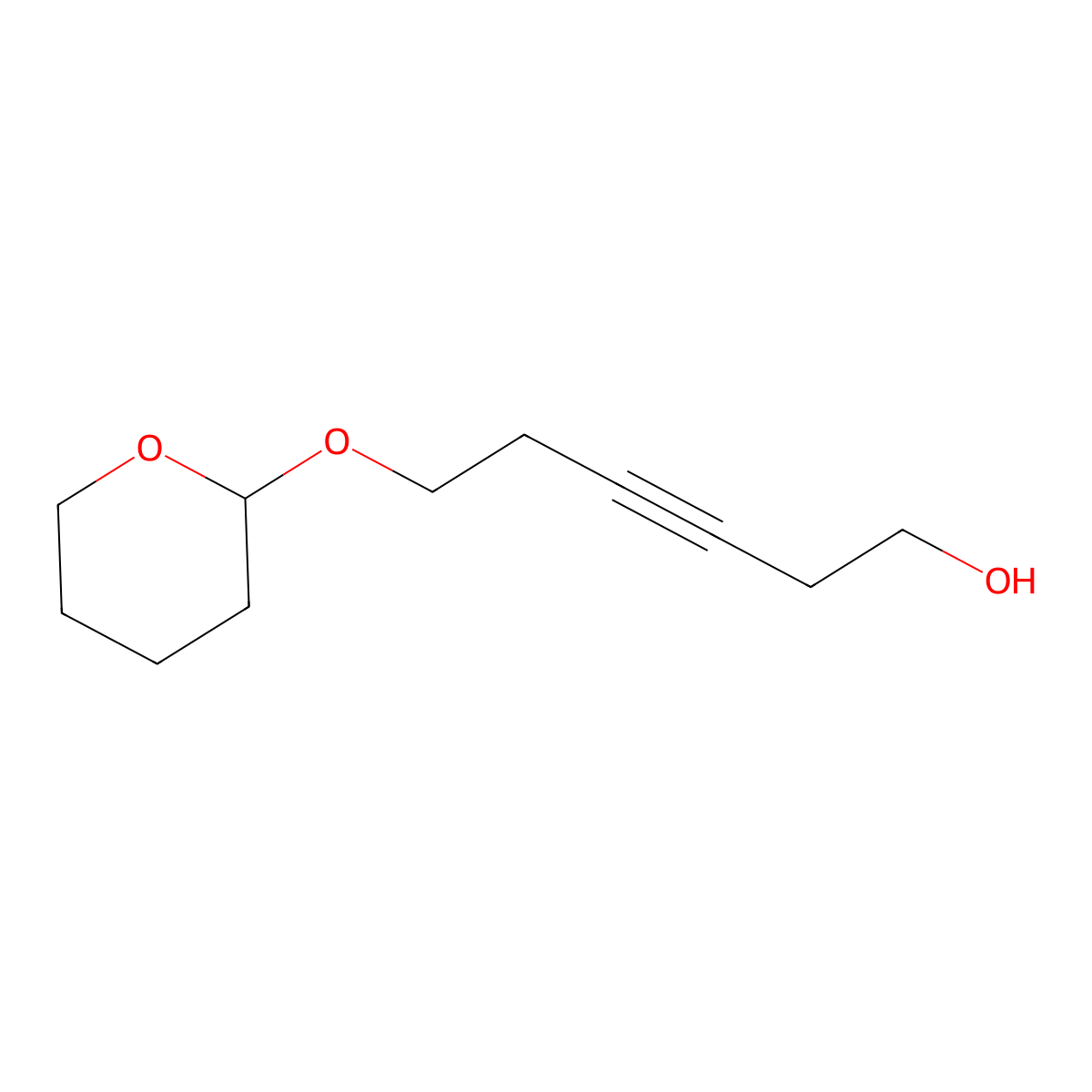 3-Hexyn-1-ol, 6-[(tetrahydro-2H-pyran-2-yl)oxy]- molecular structure, CAS 104178-62-3