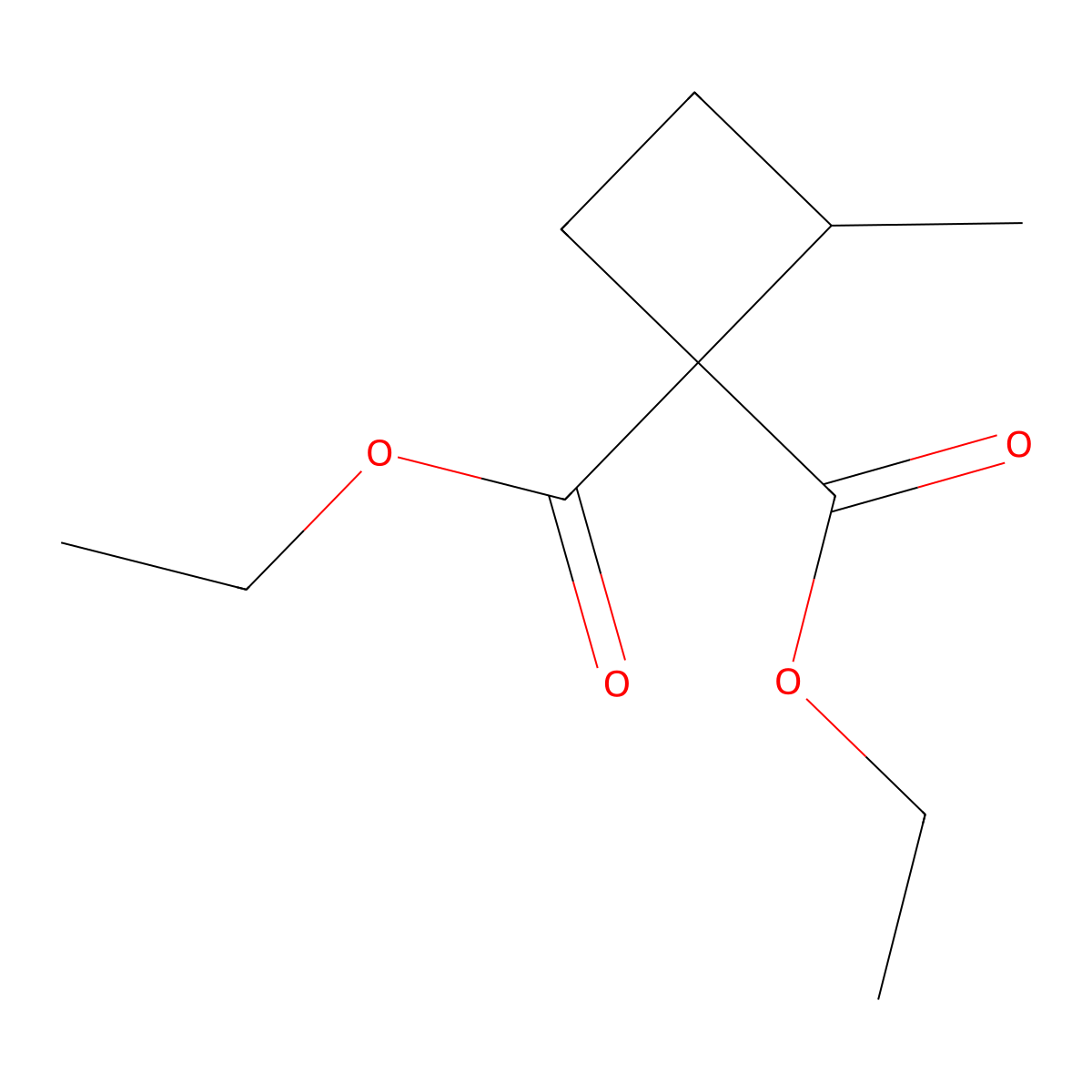 Diethyl 2-methylcyclobutane-1,1-dicarboxylate molecular structure, CAS 104178-74-7